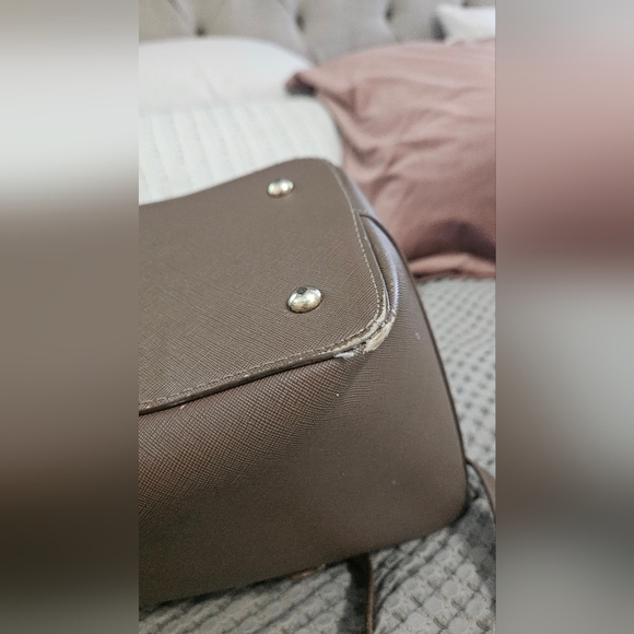 KATE SPADE Cedar Creek Collection Leather Large Tote In Lightbrown/mauve. - Picture 7 of 16